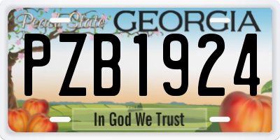 GA license plate PZB1924