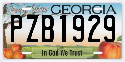 GA license plate PZB1929