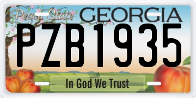 GA license plate PZB1935