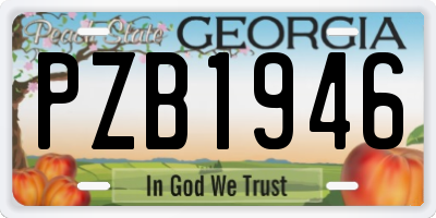 GA license plate PZB1946