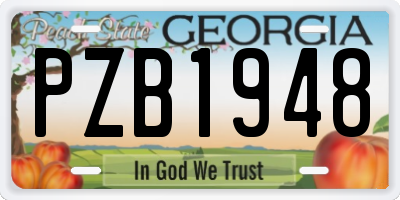 GA license plate PZB1948