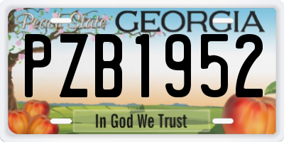 GA license plate PZB1952