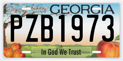 GA license plate PZB1973