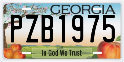 GA license plate PZB1975