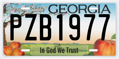 GA license plate PZB1977