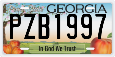 GA license plate PZB1997