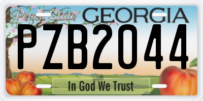 GA license plate PZB2044