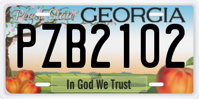 GA license plate PZB2102