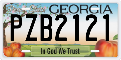 GA license plate PZB2121