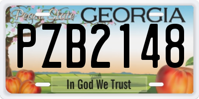 GA license plate PZB2148