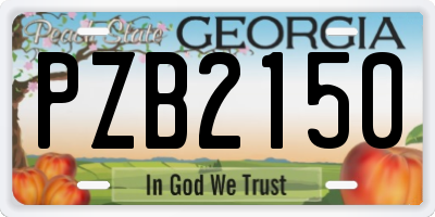 GA license plate PZB2150