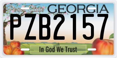 GA license plate PZB2157