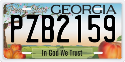 GA license plate PZB2159
