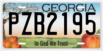 GA license plate PZB2195