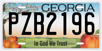 GA license plate PZB2196