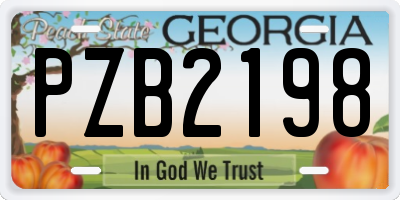 GA license plate PZB2198