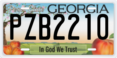 GA license plate PZB2210