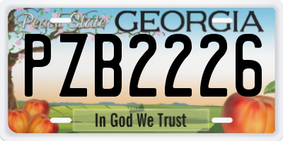 GA license plate PZB2226