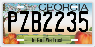 GA license plate PZB2235