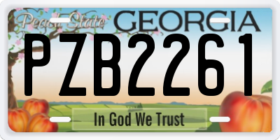 GA license plate PZB2261