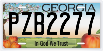 GA license plate PZB2277