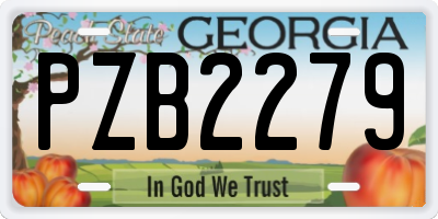 GA license plate PZB2279