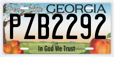 GA license plate PZB2292
