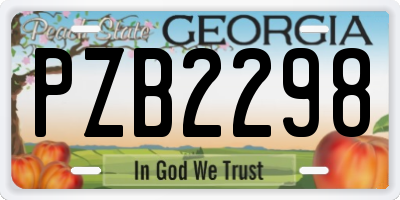 GA license plate PZB2298