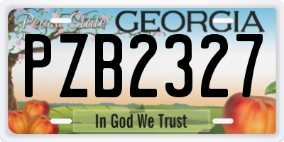 GA license plate PZB2327