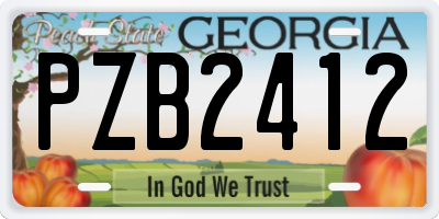 GA license plate PZB2412