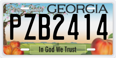 GA license plate PZB2414