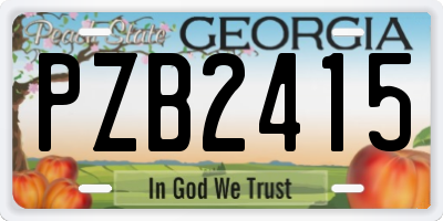 GA license plate PZB2415