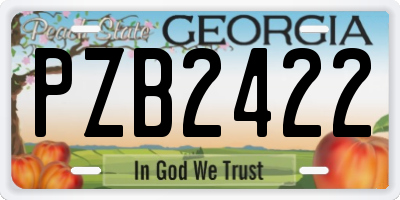 GA license plate PZB2422