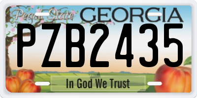 GA license plate PZB2435