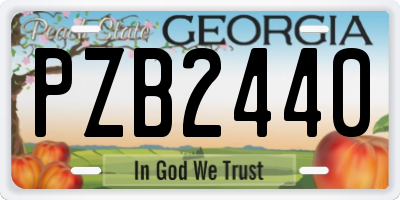 GA license plate PZB2440