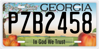 GA license plate PZB2458