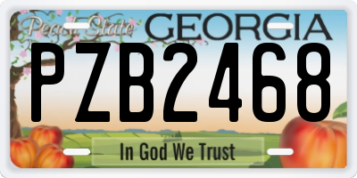 GA license plate PZB2468