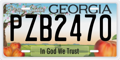 GA license plate PZB2470
