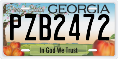 GA license plate PZB2472