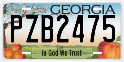 GA license plate PZB2475