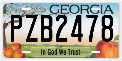 GA license plate PZB2478