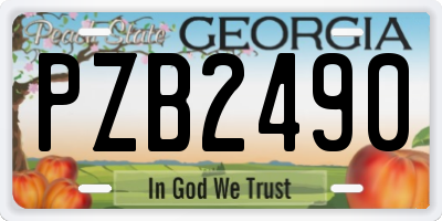 GA license plate PZB2490