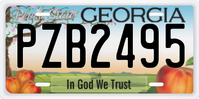 GA license plate PZB2495
