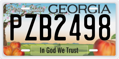 GA license plate PZB2498