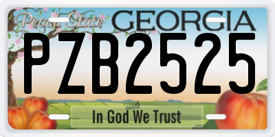 GA license plate PZB2525