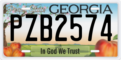GA license plate PZB2574