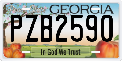 GA license plate PZB2590