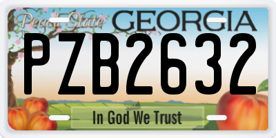 GA license plate PZB2632