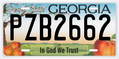GA license plate PZB2662