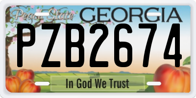 GA license plate PZB2674